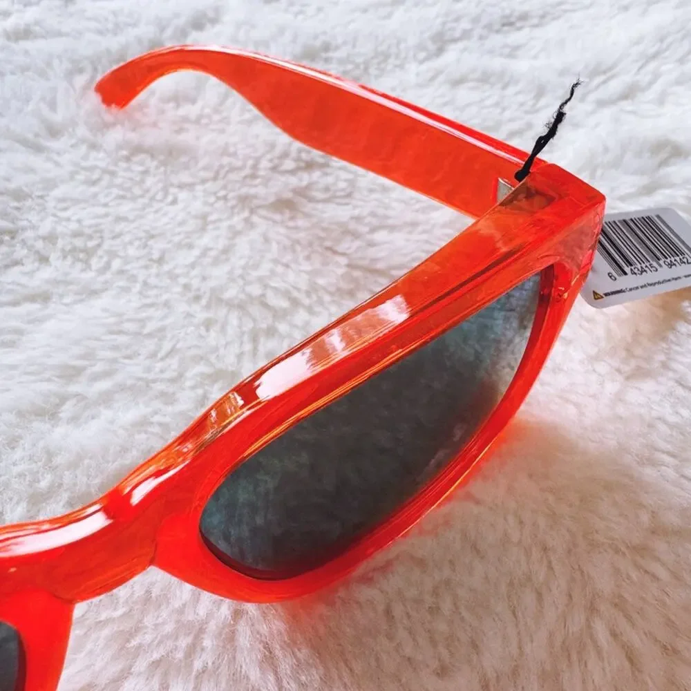 Cedric Bright Orange Mirrored Sunglasses